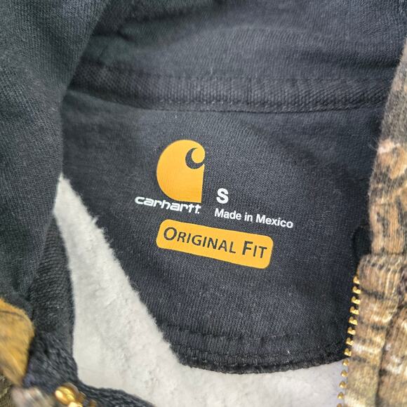 Carhartt Camo Full Zip Hoodie Men's Small Hooded Sweatshirt Hunting Realtree - Picture 6 of 10